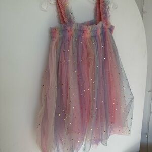 Tulle Sparkle Stars Multi Colored Party Dress